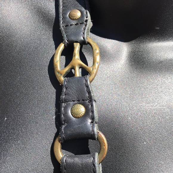 Lucky Brand Leather Large Vintage Boho Y2K Shoulder Bag Purse - Picture 12 of 12